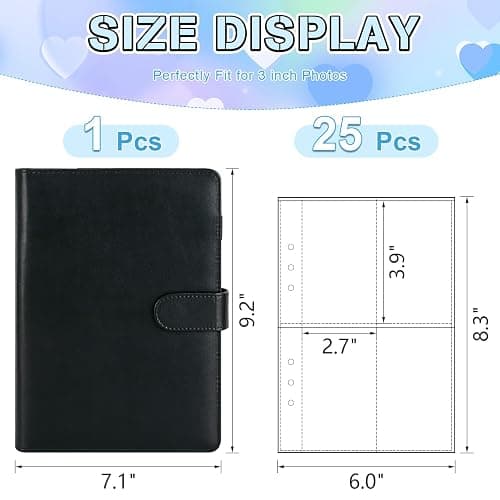 First-zgel Kpop Photocard Binder, PU Leather A5 Photocard Holder with 200 Pocket, K-Pop Korean Pop Photocard Holder Binder Book, 4 Photo Style Photo Card Album Trading Cards Organizer(Black) thumbnail 2