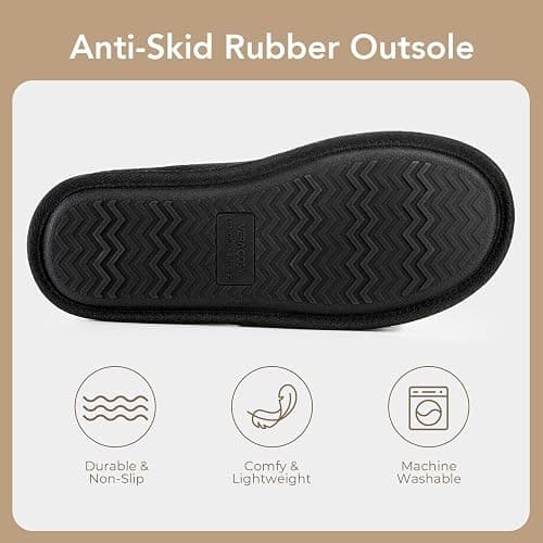 VeraCosy Men's Cozy Slip-on Slippers Corduroy Memory Foam Indoor House Shoes thumbnail 6