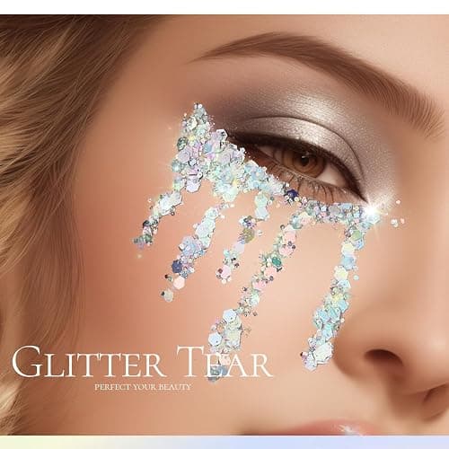 Teenitor Body Glitter, Body Glitter Gel, Hair Glitter, Face Glitter, Holographic Chunky Makeup Silver Glitter Gel for Face, Makeup, Hair, Eye thumbnail 4
