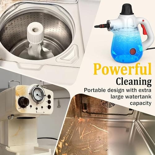 Steam Cleaner, Pressurized Multi-Surface Natural Handheld Steam Cleaner for Home with Lock Button&16 PCS Tools, Portable Steamer for Deep Cleaning Car, Bathrooms, Kitchens, Grout, Tile, and Windows thumbnail 7