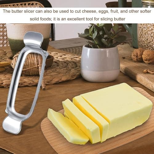 Stainless Steel Cheese Cutter and Butter Slicer - Multifunctional Kitchen Food Tool for Block Cheeses and Butter thumbnail 6