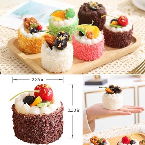 Joeabor 6 Pack Fake Cupcakes, Artificial Cupcakes for Display, Faux Cake Décor, Realistic Fake Artificial Food for Display, Fake Desserts Pastries for Decoration thumbnail 3