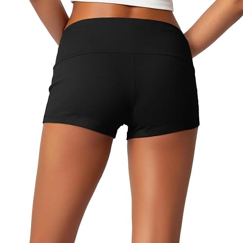 ONLYSTORY Women's Fold Over Shorts Y2K Micro Mini Shorts Elastic Waist Lounge Pajama Bottoms 2026 Summer Yoga Athletic Short thumbnail 5