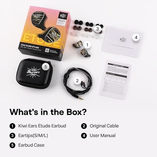 Linsoul Kiwi Ears Étude in Ear Monitor, 3BA+1DD+1BN Hybrid Driver IEM Earphones, Gaming Earbuds, HiFi Stereo Wired Ear Buds with Detachable 2Pin Cable for Audiophiles Musicians thumbnail 9