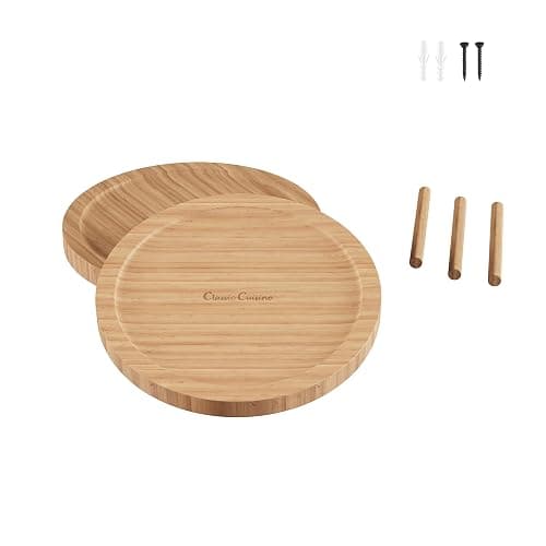 Classic Cuisine Lazy Susan – All-Natural Bamboo Round Two Tier Turntable Kitchen, Pantry and Vanity Organizer and Display with 10 Inch Diameter thumbnail 6