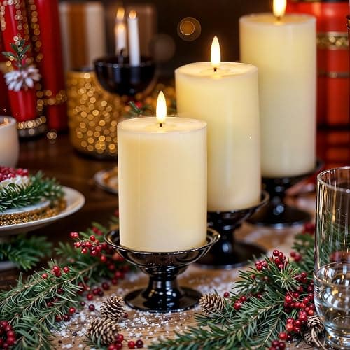 Homemory White 3x6 Inch Flameless Candles Battery Operated with Remote Timer, Real Wax LED Pillar Candle for Home Fireplace Bedroom Living Room Party, Set of 2 thumbnail 4