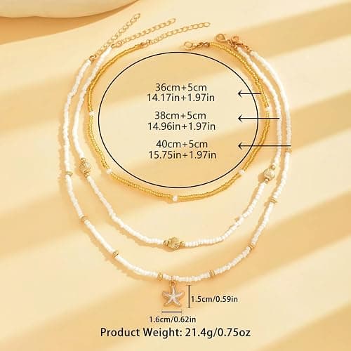 Nackiy Handmade Sea Shell Necklace for Women Summer Adjustable Natural Shell Collar Necklace thumbnail 7