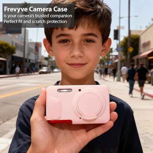 Frevyve Case for Kodak PIXPRO FZ55 Digital Camera Accessories, Soft Silicone Protective Case, Slim Fit Sleeve with Removable Lens Cover and Screen Protector, Lightweight, Anti-Scratch (Pale Pink) thumbnail 4