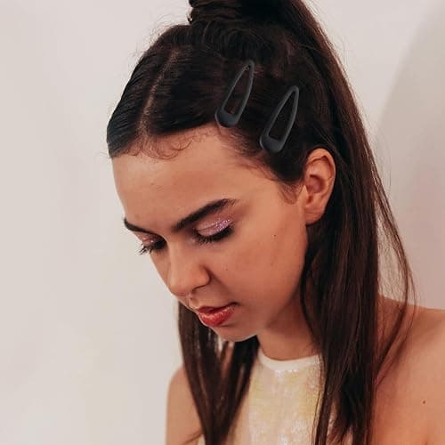 Cptots Small Hair Barrettes For Women No Slip Metal Snap Clips For Thin And Fine Hair,Matte Black,20 PCS,1.97 x 0.5 Inch. thumbnail 4
