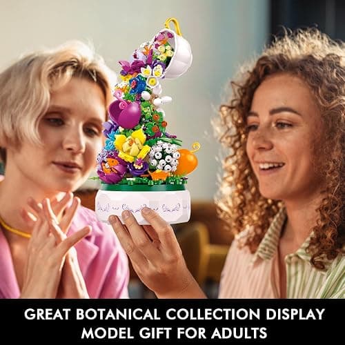 HOGOKIDS Flowers Music Box Building Set with Light for Adults Girls 6-12+ | Flower Botanicals Rotating Music Box Blocks Toy for Home Office Decor, DIY Craft Kits Birthday Gifts for Women Mom Kids thumbnail 9