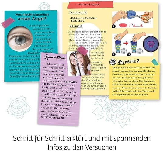 Kosmos 657987 Kaleidoskop, Selbst Bauen und staunen, Experimentier-und Bastel-Set mit Spiegeln, Licht und strahlenden Farben, Wieder befüllbar, Mitbringexperiment zu Optik, Für Kinder ab 6-8 Jahre thumbnail 4