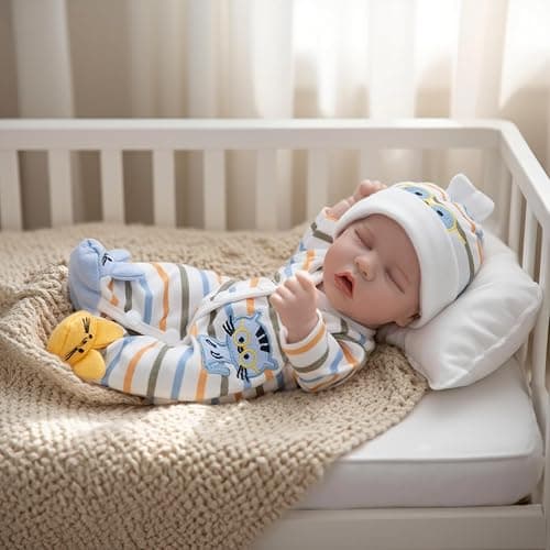 CARANOVO Lifelike Reborn Baby Dolls - 12 Inch Full Body Vinyl Realistic Baby Doll Sleeping Newborn Real Life Small Baby Doll for 3 + Year Old Kids thumbnail 6