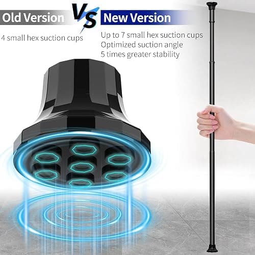 ZUNTO Tension Pole Shower Caddy with 2 Towel Holder and Hooks for Bathroom, Adjustable 25in-114in Floor to Ceiling Shower Organizer, Standing 4 Tier Corner Shelves for Storage and Hanging, Matte Black thumbnail 2