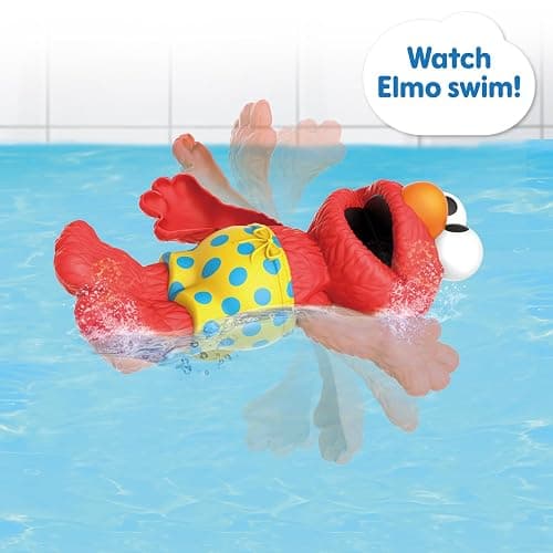 Sesame Street Swim and Splash 7-inch Elmo Wind Up Bath and Pool Toy, Easter Basket Fillers, Gifts, Presents, Kids Toys for Ages 2 Up by Just Play, Kids Toys for Ages 2 Up by Just Play thumbnail 3
