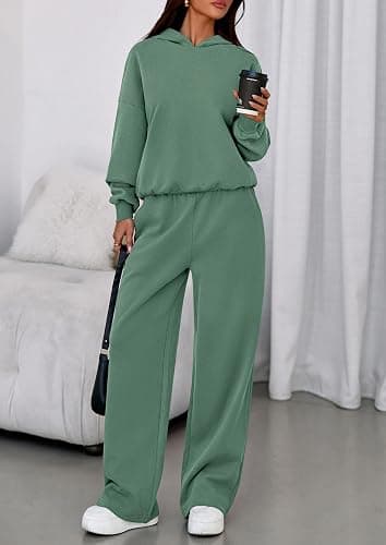 PRETTYGARDEN Womens Sweatsuits 2 Piece Set 2026 Casual Winter Long Sleeve Hoodie Loose Wide Leg Sweatpants Fall Tracksuit thumbnail 5