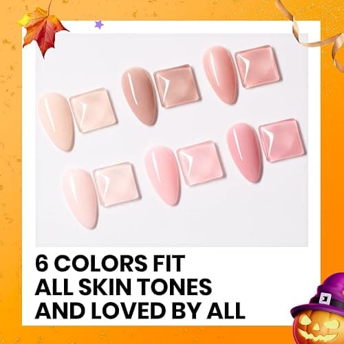 beetles Gel Polish Beetles Color Base Gel Nail Polish 6 Colors Nude Gel Polish Porcelain Doll Pink Polish Polish Neutral Sheer Strengthener Soak Off Art DIY Home thumbnail 5