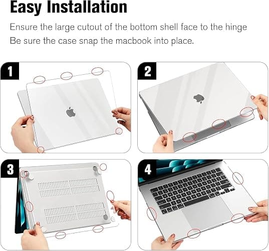FINTIE Case for MacBook Air 15 inch M5 (2026)/M4 (2025)/M3 (2024)/M2 (2023) | Snap-On Hard Shell Cover Fits Macbook Air 15.3 inch Retina Display & Touch ID, A3448 A3241 A3114 A2941, Crystal Clear thumbnail 7
