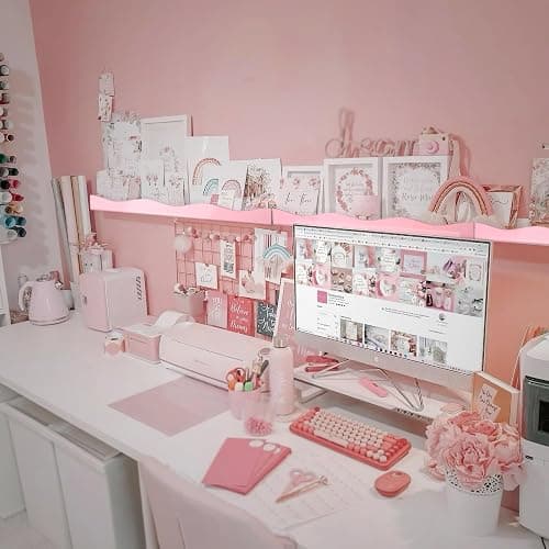 6 Pack Nail Polish Wall Mounted Shelf,15 Inch Nail Polish Floating Shelves for 66-90 Bottles Multi-Purpose,Ideal Gift, Great Display for Salons Retailers,Pink thumbnail 2