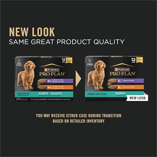 Purina Pro Plan Development Wet Puppy Food, Grain Free Chicken Entree and Grain Free Turkey Entree Variety Pack - (Pack of 12) 13 oz. Cans thumbnail 2