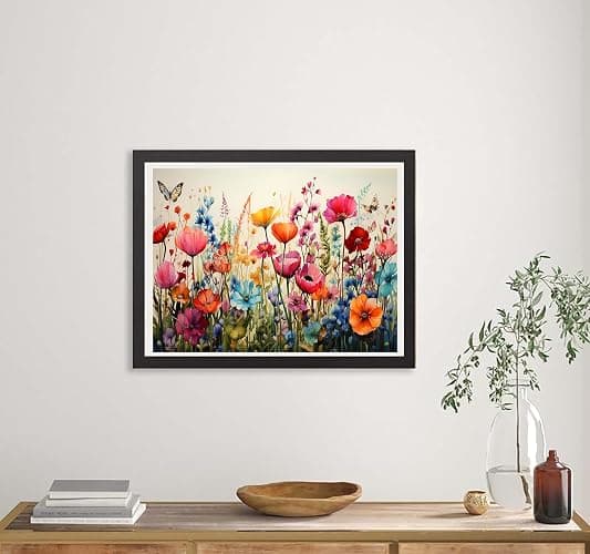 croshom Wild Flowers Diamond Art Painting for Adults-Flower DIY 5D Diamond Art Kits,Gem Art Kits for Gift Home Decor 12x16in thumbnail 3