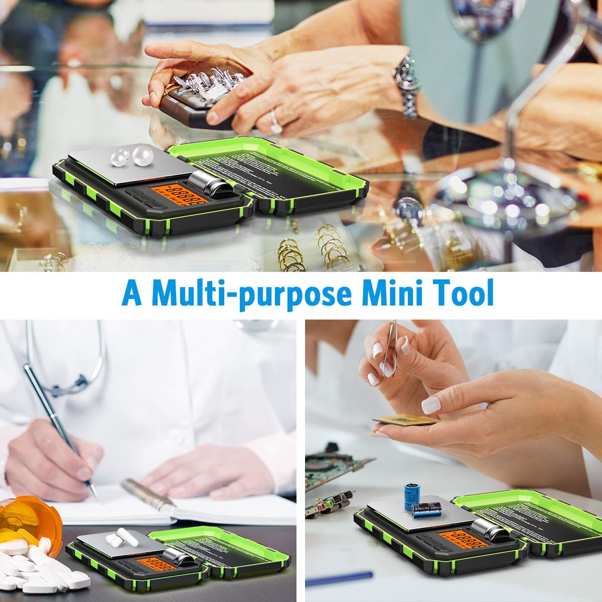 (Upgradaed) AMIR Digital Mini Scale, 200g /0.01g Pocket Scale, 50g calibration weight, Electronic Smart Scale, 6 Units, LCD Backlit Display, Tare, Auto Off, Stainless Steel (Battery Included) thumbnail 7