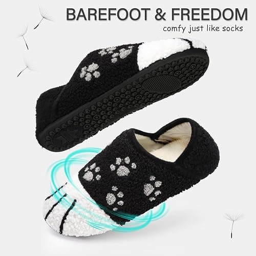 ATHMILE House Slippers for Women Men Indoor Barefoot Slippers Socks Furry Slip on House Shoes Cozy Comfy for Home Bedroom Travel Yoga thumbnail 3