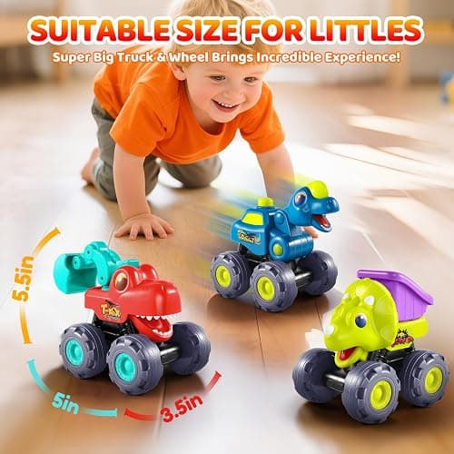 OCATO Dinosaur Monster Trucks for Toddlers 2-4 Years Kids Toy Boys 3-5, Dinosaur Toys for Kids 2 3 4 5 Year Old Boy Girl Birthday Gift Xmas Stocking Stuffers Baby Toddler Boy Toys Gifts Age 2 3 4 thumbnail 6
