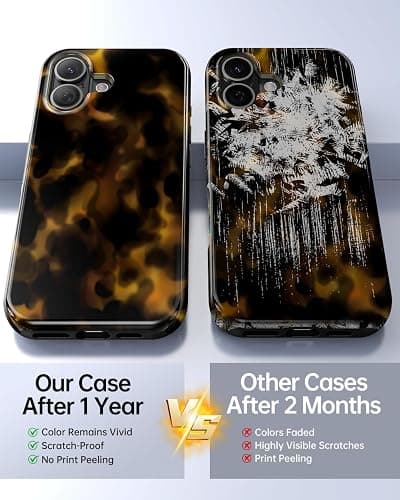 TAMUEL for iPhone 17 Case, Cute Aesthetic Tortoise Shell Phone Case, Compatible with Magsafe, Cheetah Leopard Print Brown Retro Turtle Amber Magnetic Slim Shockproof Protective Women Girl Men Cover thumbnail 7
