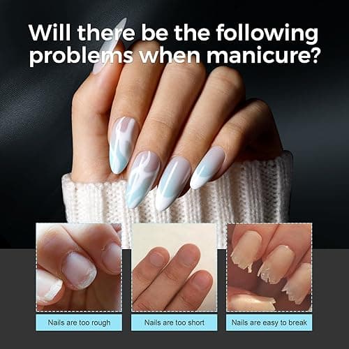 TOMICCA Nail Tips Clear Acrylic Nails 240Pcs Fake nails Medium Almond Nail Tips Pre-shape Gel Nails for Nail Extension False Nail Tips 12 Sizes - Half Matte-240 pcs Medium Almond Nail Tips thumbnail 2
