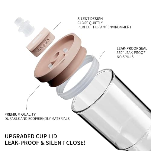 Glass Coffee Cups with Lids and Straws - 20 oz Juice Bottles Leak-Proof Travel Water Glass Tumbler for Smoothies, Iced Coffee, Matcha,Flower Tea and Cold Beverages - Durable and Eco-Friendly (pink) thumbnail 9