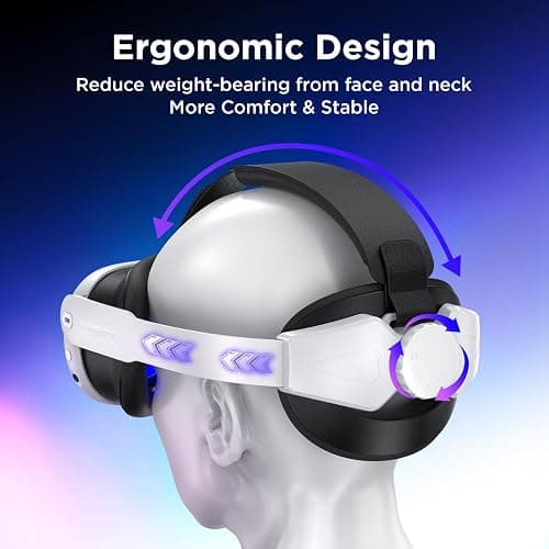 YOGES Head Strap Compatible with Meta Quest 3S & Quest 3, Comfort Head Strap for Elite Strap Replacement for Quest 3 Accessories Adjustable Lightweight VR Headset Strap thumbnail 2