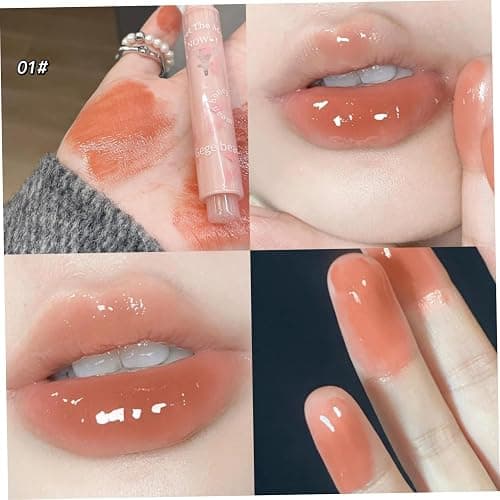 BEAHING Lip Gloss 6Pcs/Set Heart-shaped Jelly Lipstick, Moisturizing Nourishing Long Lasting Non-stick Glossy Lip Balm Makeup thumbnail 6