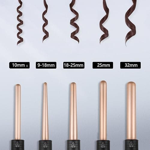 janelove Curling Wand,Hair Curlers for Long Hair, Curling Wand Set with 5 Ceramic Barrels,from 9/18/25/32 mm, 150℃-210℃ Temperature Control,with Heat Resistant Glove thumbnail 2