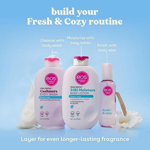 eos Shea Better Body Lotion, Fresh & Cozy, 24-Hour Moisture Skin Care, Lightweight & Non-Greasy, Natural Shea, Vegan, 16 fl oz thumbnail 9