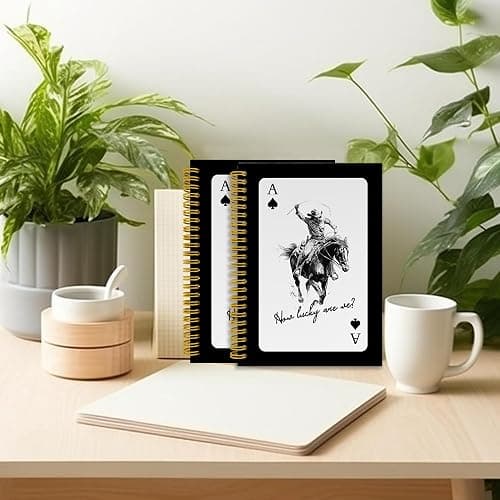 LUKIPOM Vintage Western Cowboy Notebook Journal, Cowboys Gifts for Men, Now Lucky Are We Spiral Notebook 5.5x8.3, Western Rodeo Cowboy Journal for Office School Supplies thumbnail 2