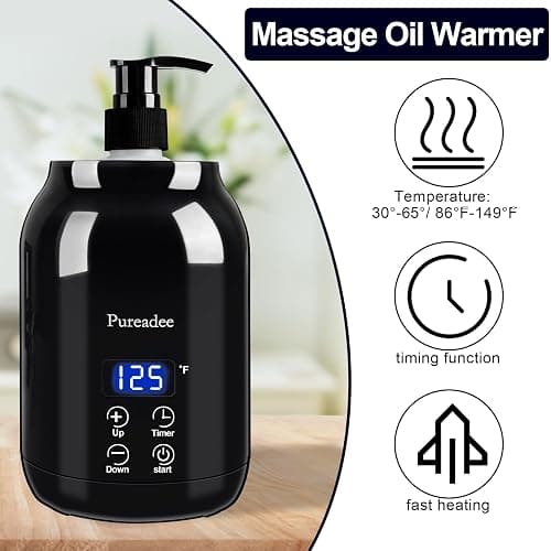 Massage Oil Warmer, Massage Oil Warmer for Massage Therapy, Oil Warmer for Massage for Salon, Barber Shops, Home, with Two Oil Bottle Dispenser thumbnail 3