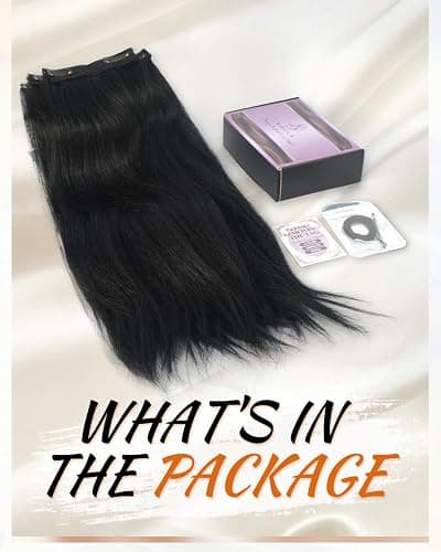 SIDAILA 5PCS Yaki Straight Clip in Hair Extensions 14 Inch Natural Black 1B | Handmade Double Weft Clip Ins for Black Women, Soft Yaki Texture, Full Volume, Lightweight & Easy Blend thumbnail 7
