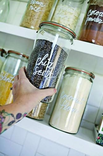 Weck Jar 974 - 1.5L Glass Jars with Large Storage Capacity - Preserving Jars with Airtight Lids Suitable for Pickling - Heat Resistant Canning Jars - Microwave Safe - (1 Jar with Glass Lid) 54 fl. oz thumbnail 2