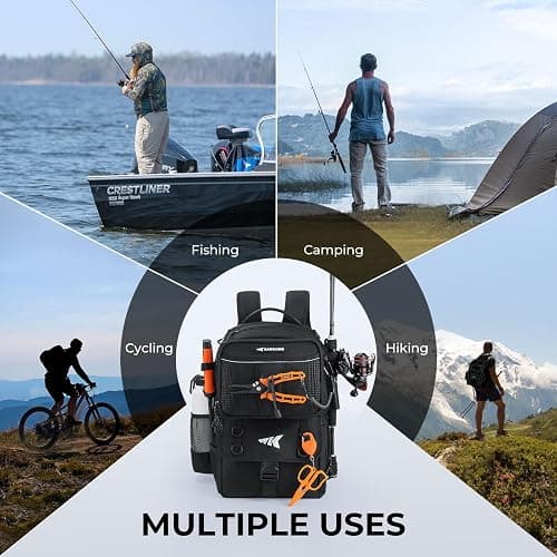 KastKing BaitSpace Fishing Tackle Backpack with Removable Bait Binder,2 Rod Holders Storage Fishing Gear and Equipment thumbnail 9