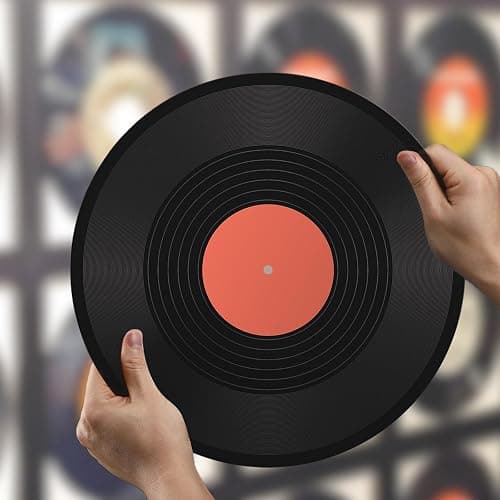 Facmogu 6 Pack 12in Blank Vinyl Record Decor, Fake Vintage Record for Indie Wall Aesthetic Room Decor, 70s 80s 90s Rock & Roll Music Party Decor, Retro Records for Home Living Room, Craft Display Decoration thumbnail 6