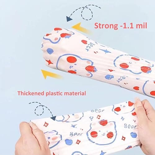 150 Count 4 Gallon Trash Bags - Drawstring small trash Bags 1.1mil Thick for Bathroom, Kitchen, Bedroom, Office Toilet Home (White-pink, 150Counts) thumbnail 5
