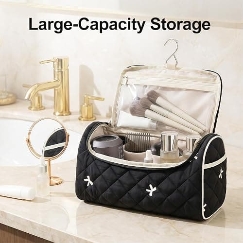 idoltimes Quilted Hair Tools Travel Bag, Cute Portable Organizer Case with Hanging Hook, Compatible with Dyson Airwrap Styler,Hair Curler Accessories thumbnail 5