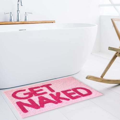 New Mungo Get Naked Bath Mat Pink - Hot Pink Bathroom Rug, 31" x 20" thumbnail 8
