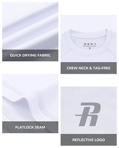 Runhit Boys Compression Shirt Short Sleeve Youth Basketball Undershirt Kids Quick Dry Athletic Base Layer T-Shirt thumbnail 4