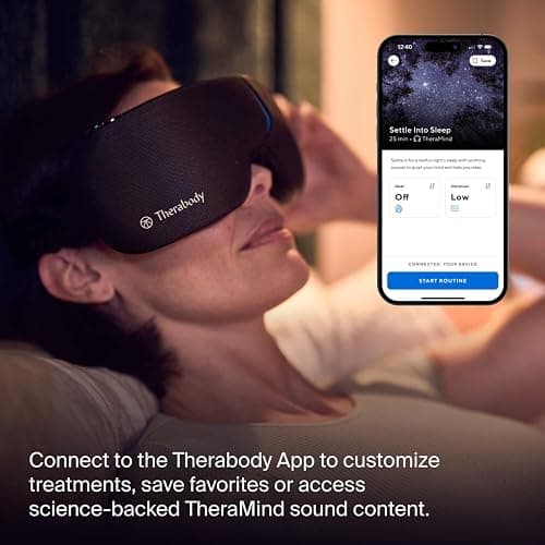 Therabody SmartGoggles (2nd Generation) Heated Eye Mask & Eye Massager - Blackout Sleep Mask & Temple Massage for Personalized Relaxation, Stress Relief & Headache Relief thumbnail 6