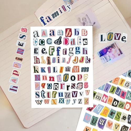 852pcs Magazine Letter Stickers Vintage Scrapbook Letters Stickers Small Ransom Alphabet Sticker for Scrapbooking Supplies Journaling Laptop Water Bottle DIY Crafts Gift Junk Journal (Journal12) thumbnail 2