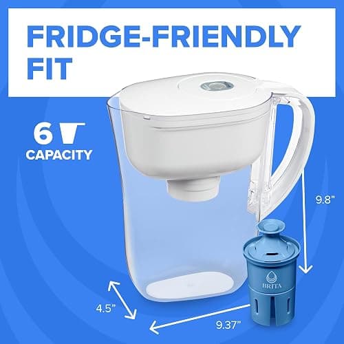 Brita Water Pitcher, Metro Elite Filter, Removes 99% of Lead, Includes 1 Filter, 6-Cup Capacity, White thumbnail 7