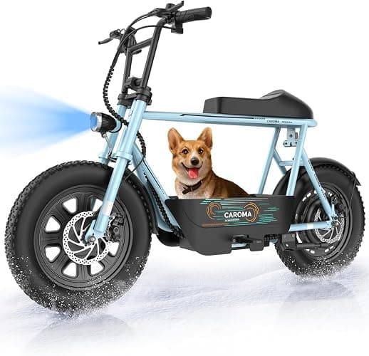 Caroma Peak 1200W Electric Scooter with Seat, 16" Fat Tire Electric Dirt Bike, Max 30Miles Ranges, Top Speed 20Mph, Electric Motorcycle Mini Bike with Basket for Pets & Cargo, UL 2272 Certified - Image 1