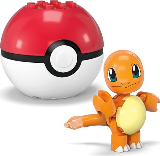 MEGA Pokémon Building Toys Set Pichu & Charmander with 40 Pieces, 2 Poseable Characters and Poké Ball, 2 Inches Tall, for Kids thumbnail 5