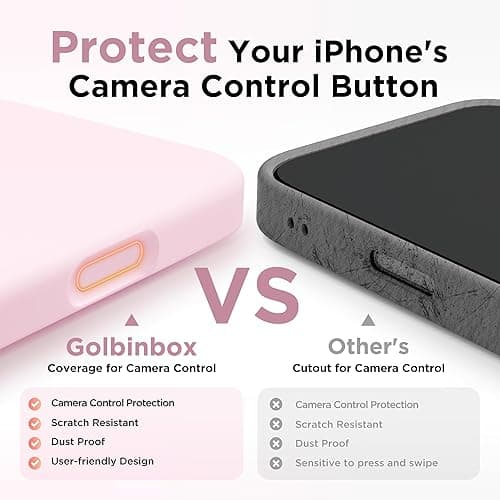 GolbinBox Magnetic for iPhone 16 Pro Case, Compatible with MagSafe, Screen Protector + Camera Lens Protector, Liquid Silicone Shockproof Protective Phone Case for iPhone 16 Pro 6.3", Chalk Pink thumbnail 9